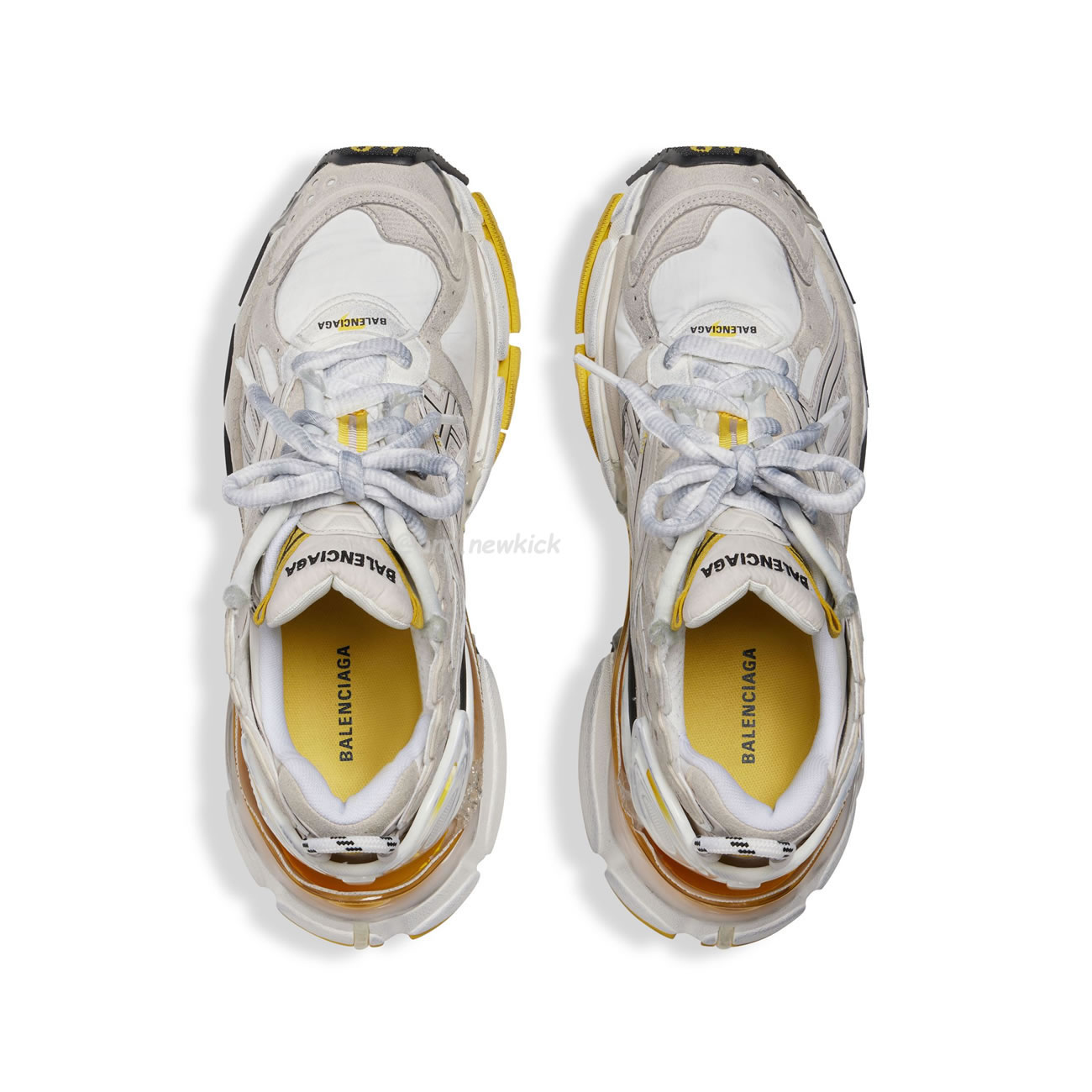 Balenciaga Runner Nylon Grey White Yellow Womens 772774 W3rny 9170 (2) - www.newkick.vip
